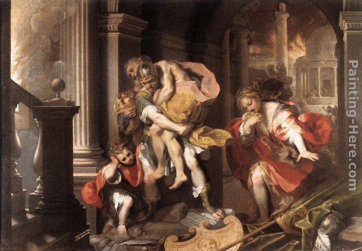 Aeneas' Flight from Troy painting - Federico Fiori Barocci Aeneas' Flight from Troy art painting